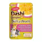Inaba Dashi Delights - Brodo di Pollo con Salmone per Gatti, Snack Naturale