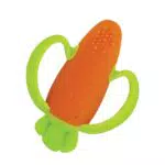 Infantino - Lil' Nibble Teethers - Morso di Carota - Massagia Gengive Neonati - Giochi Dentizione - Morso in Silicone Morbido-Texture - Esplorazione Sensoriale - Maniglie Facili da Tenere - 0 mesi