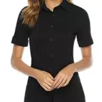 Irevial Camicia Elegante Donna Maniche Corte Casual Estiva a Bottoni