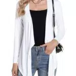 Irevial Cardigan Aperto Leggero in Maglia a Maniche Lunghe per Primavera e Autunno