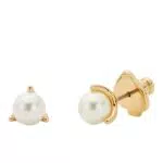 Kate Spade New York Mini Trio Prong Studs, Cream/Gold