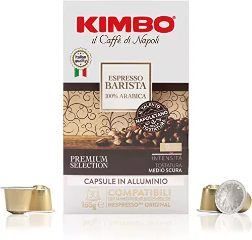 Kimbo Capsule Compatibili Nespresso in Alluminio - Espresso Barista 100% Arabica