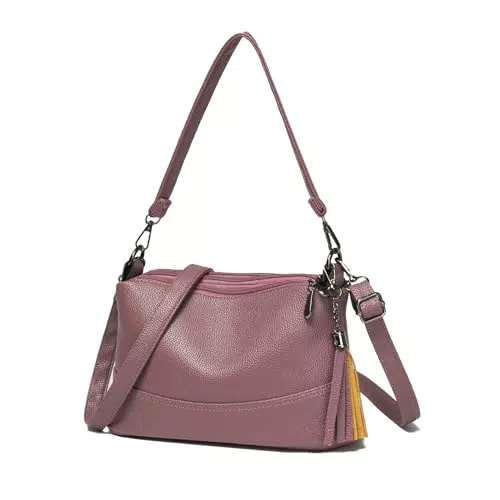 KUNKUN Borsa Tracolla Donna in Pelle con Scomparti e Tracolle Intercambiabili