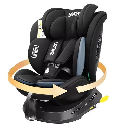 LETTAS i-Size Seggiolino Auto Girevole 360, 0-12 anni