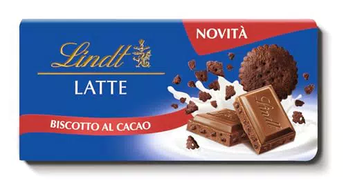 Lindt Cioccolato al Latte con Pezzi di Biscotto al Cacao