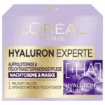 L'Oréal Paris Hyaluron Experte crema notte & maschera viso con due tipi di acido ialuronico per pelle assorbita e idratata