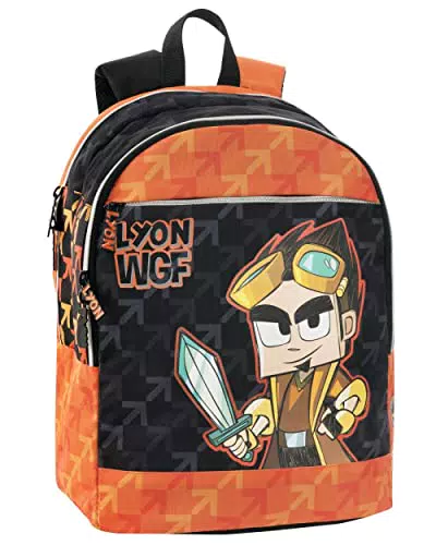 Lyon Gamer Zaino Scuola Ufficiale con Ampi Spazi e Spallacci Regolabili