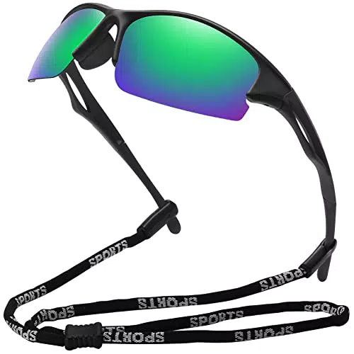 MEETSUN Occhiali Da Sole Polarizzati Sportivi Mezza Montatura Guida Pesca Ciclismo Protezione 100% Uv400 Per Unisex-Adulto