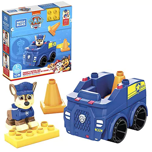 Mega Bloks Paw Patrol - Auto della Polizia di Chase, Giocattolo per Bambini 3+