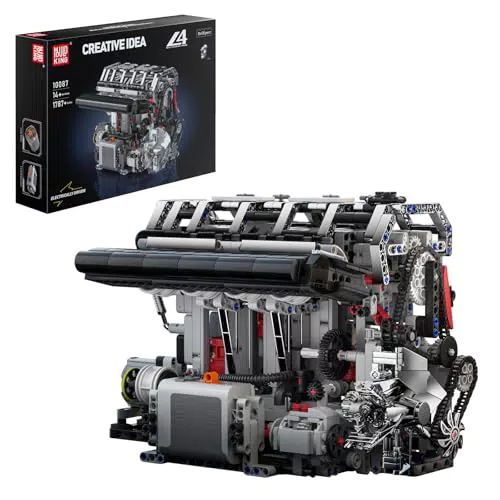 Mould King 10087 Modello Motore Benzina A 4 Cilindri Azionamento Del Motore Kit di Montaggio Meccanico Blocchi Giocattolo Motore A Scoppio Modellismo