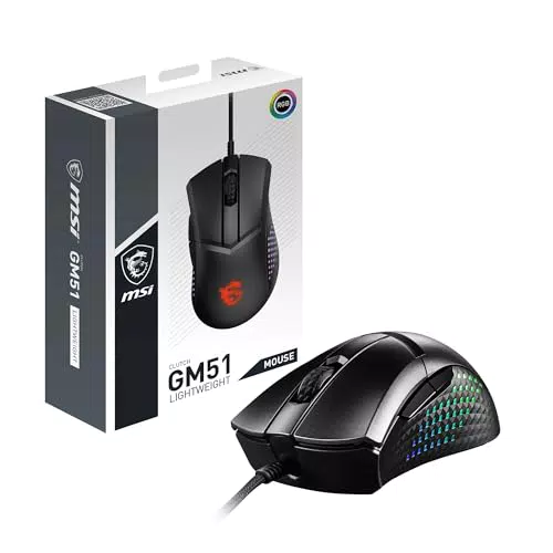 MSI CLUTCH GM51 - Mouse Gaming Ottico con Sensore PixArt PAW-3395 e Design Ergonomico