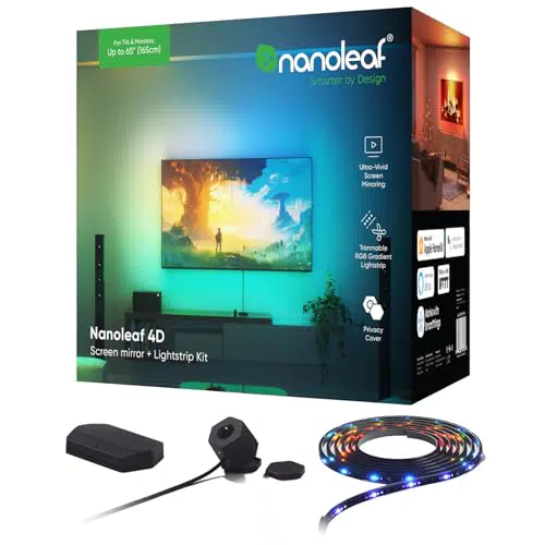 Nanoleaf Striscia Luminosa 4D per TV e Schermi fino a 65" con Smart RGBW