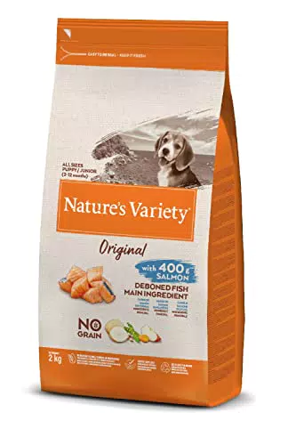 Nature's Variety Original No Grain, Cibo per Cani Junior con Salmone Diliscato 2 Kg