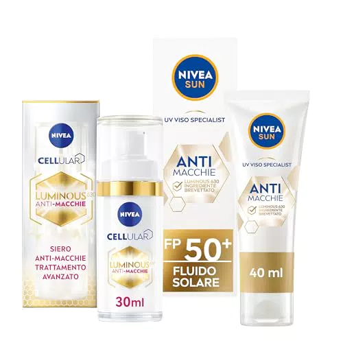 NIVEA Set Skincare Luminous630 con Siero Viso e Crema Solare Anti-Macchie