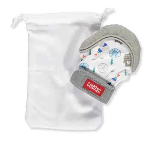 Nuby Guanto da dentizione Soothing con borsa igienica da viaggio
