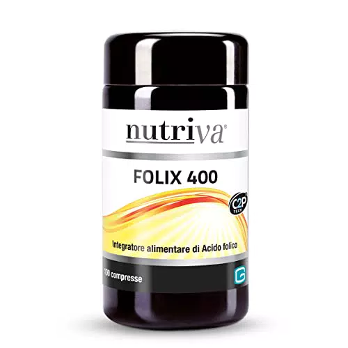 NUTRIVA Folix 400, Integratore alimentare a base di Acido Folico. Integratore per donne
