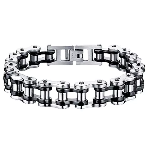 OIDEA Bracciale Uomo in Acciaio Inox - Catena a Forma di Bici