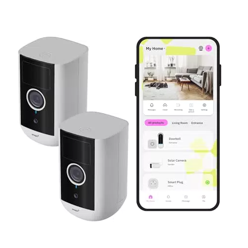 OMAJIN Videocamera di Sorveglianza Wireless 2K con Rilevamento Movimenti e Audio