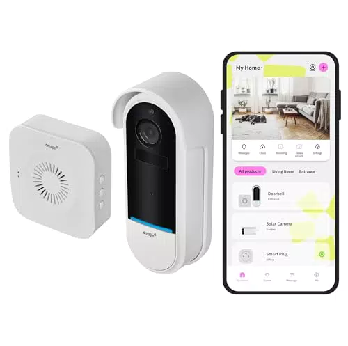 Omajin Campanello Intelligente 2K Wireless con Rilevamento Movimenti e Audio Bidirezionale