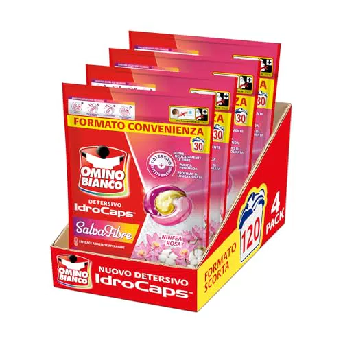Omino Bianco Idrocaps Detersivo Lavatrice Salva Fibre Efficace a Basse Temperature