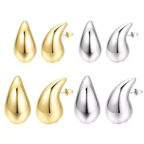 Orecchini Donna Oro 18k Chunky Goccia d'Acqua - Gioielli Moda per Signore