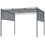 Outsunny Gazebo Pergola da Esterno con Tettuccio Scorrevole in Acciaio
