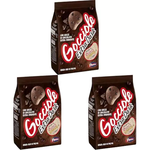 Pavesi Biscotti Frollini Gocciole Extra Dark con Cioccolato Fondente