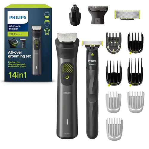 Philips MG9550/15 Rifinitore 14-in-1 con OneBlade e Borsa da Toilette