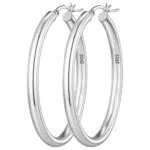 Pretole Orecchini Cerchio Argento Sterling 925 Modello Spesso e Cavo Donna