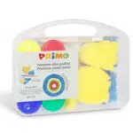 PRIMO - Valigetta Colori per Bambini +3 Anni, 6 Tempere Lavabili per Bambini 44 ml + 2 Spugne e Pennelli