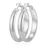 RANKEEF Orecchini a cerchio grossi in argento per donna orecchini donna argento Orecchini spessi cerchio argento Grandi orecchini in argento sterling Cerchi in argento orecchini cerchio per donna