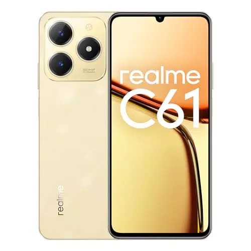 realme C61 smartphone 4G, 6+128GB, Batteria di lunga durata da 5000 mAh