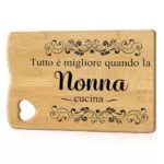 Tagliere in Bambù Inciso per Nonni - Regalo Perfetto per Festa della Mamma e Compleanno
