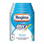 Regina Blitz Carta Casa, Confezione da 5 Rotoli, 500 Maxi Fogli a 3 Veli