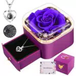 Rosa Eterna con Collana Personalizzata - Idee Regalo per Donna e Mamma