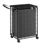 SONGMICS Cesto Portabiancheria 90L, Carrello per Biancheria Sporca con Sacco Rimovibile