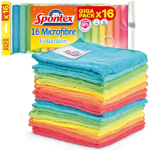 Spontex Panni in Microfibra per Pulizia, Spolverini e Strofinacci