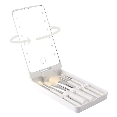Sporway Specchio da Trucco LED Ricaricabile Touchscreen 360° Dimmerabile