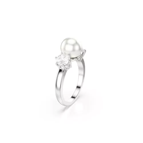 Swarovski Anello Matrix, Crystal Pearl, Taglio Round