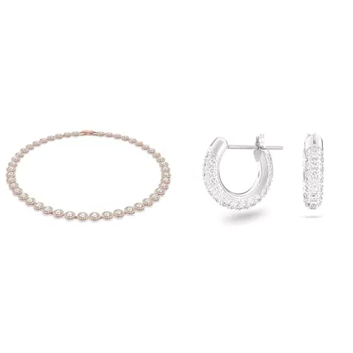 Swarovski Collana Angelic e Orecchini a Cerchio in Pavé