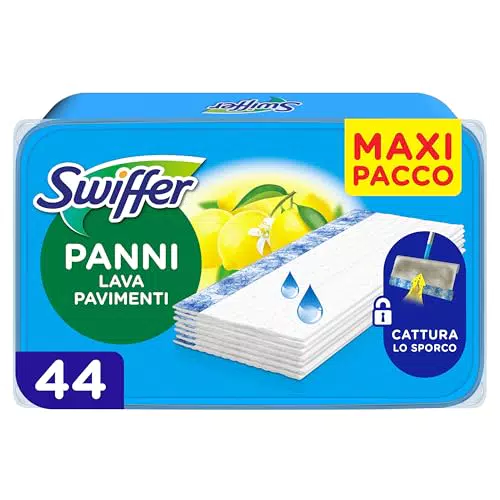 Swiffer Panni Lavapavimenti con Profumo di Limone per Pulizia Efficace