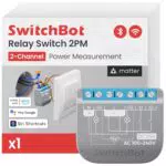 SwitchBot Relay Switch – Controllo Luci Doppio, Misurazione Consumi e Ripetitore Bluetooth