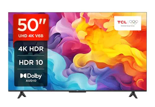 TCL 50V6B TV 50”, 4K HDR, Ultra HD, Google TV con design senza bordi