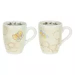 THUN Set Mug in Porcellana Elegance con Piattini, Idea Regalo Cucina