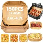 Tkxjry 150 Fogli Friggitrice ad Aria Quadrata Carta Forno