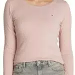 Tommy Hilfiger Maglietta Donna Maniche Lunghe Slim Scollo Rotondo