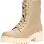 Tommy Hilfiger Donna Stivali Mezza Gamba Chic Mid Heel Leather Lace-Up con Tacco