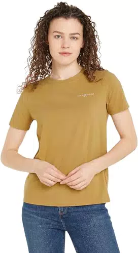 Tommy Hilfiger T-Shirt Donna Maniche Corte Logo Regular Fit