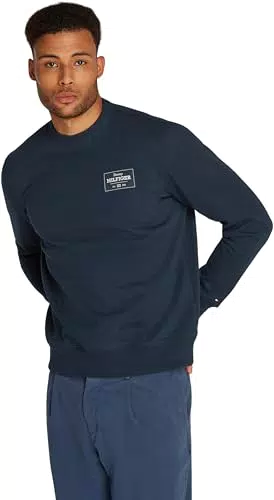 Tommy Hilfiger Felpa Monotype Label Scollo Rotondo da Uomo