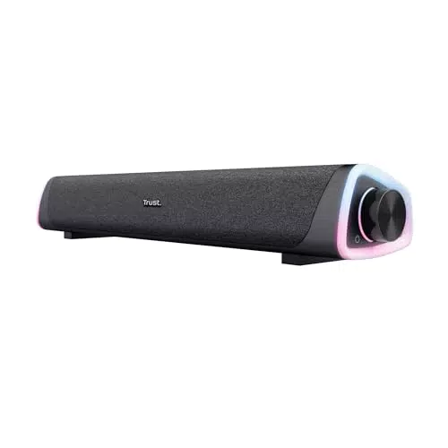 Trust Liro Soundbar PC Stereo Speaker con Illuminazione LED RGB e Jack AUX 3.5 mm
